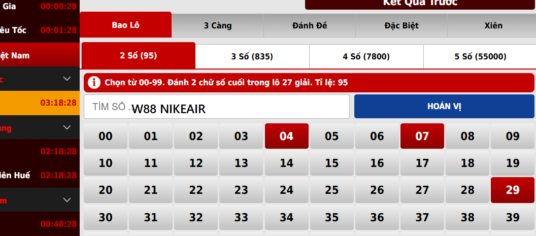 Chọn số soi cầu 3 càng W88 Chọn số soi cầu 3 càng W88